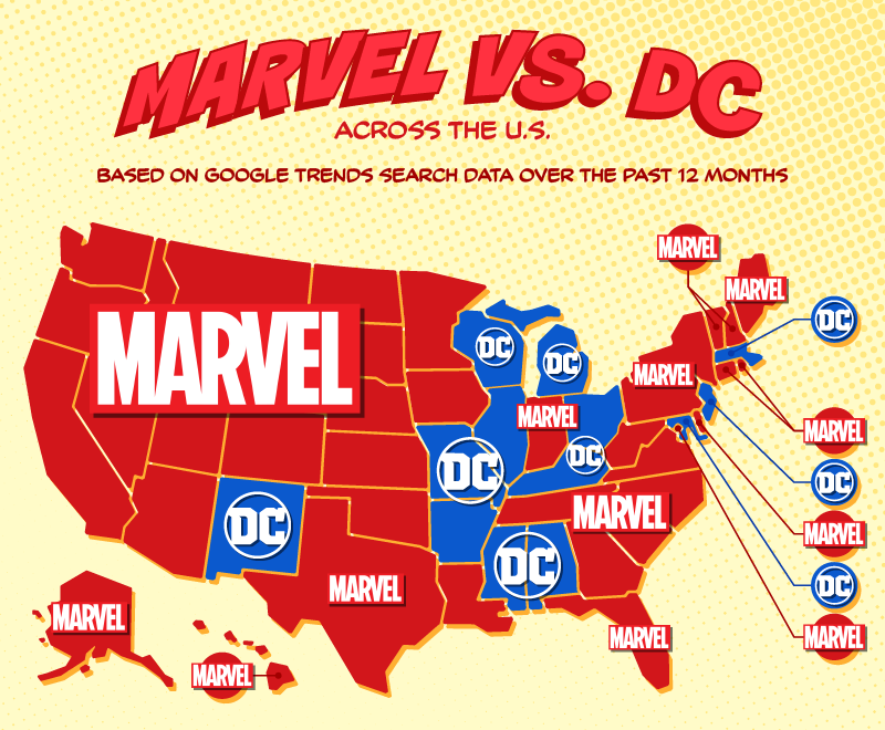 Marvel vs. DC Across the U.S.